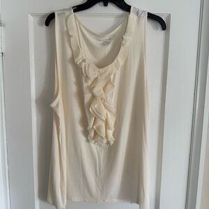 Elegant Cream Ruffle Tank Top